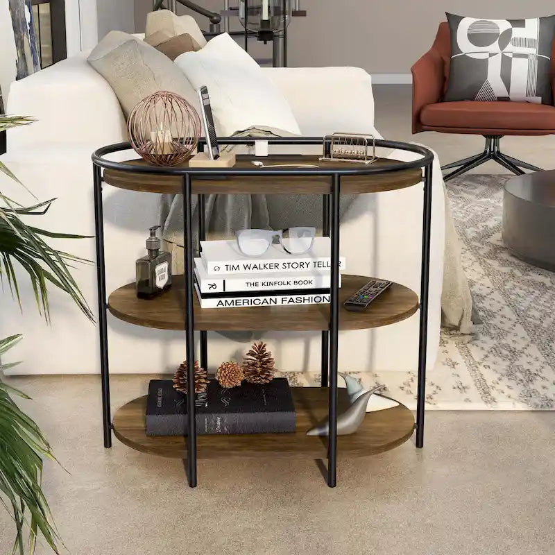 Table d'appoint à trois niveaux en acier