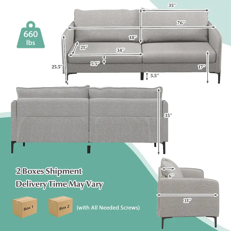 Causeuse moderne de 76 pouces