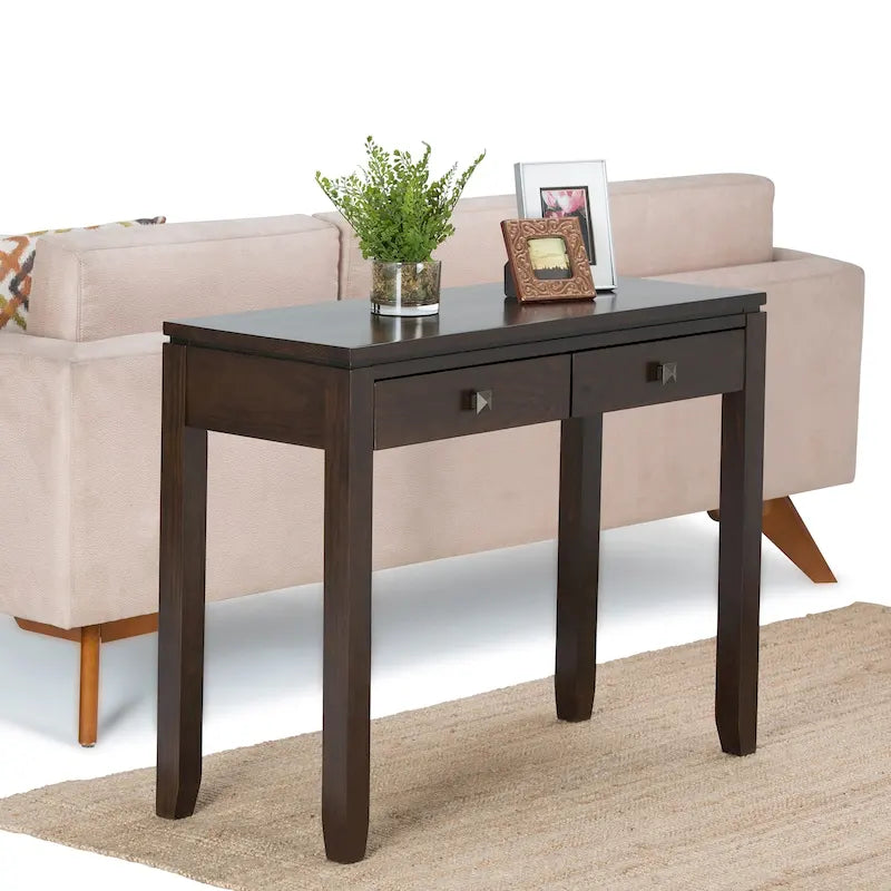 Table console de canapé en bois massif de style moderne