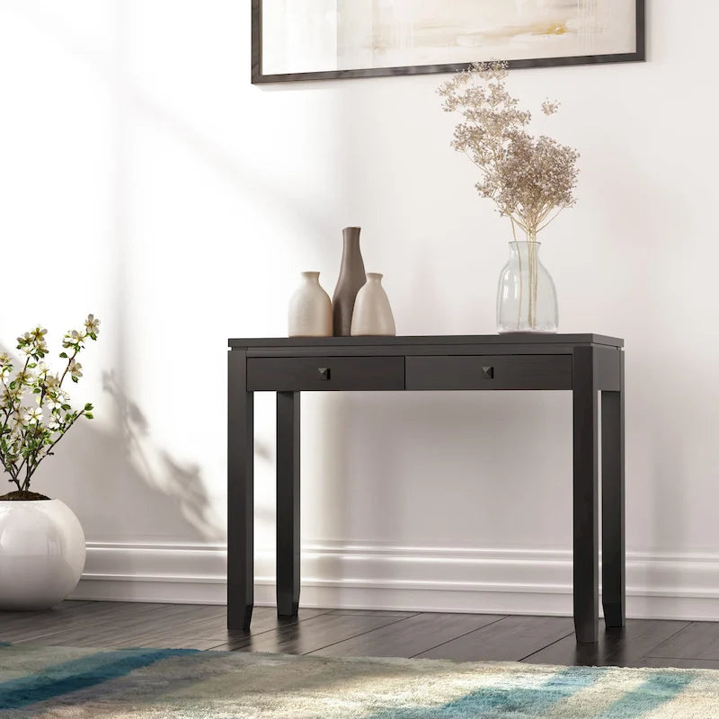 Table console de canapé en bois massif de style moderne