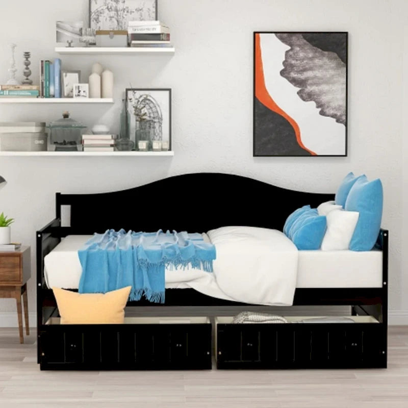 Lit de repos en bois pour deux personnes