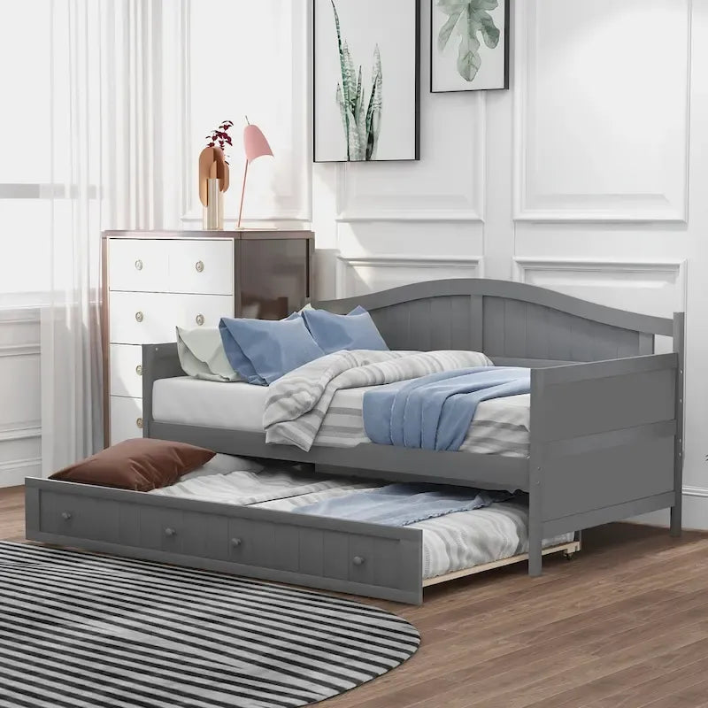 Lit de repos en bois pour deux personnes