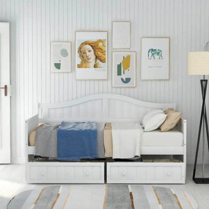 Lit de repos en bois pour deux personnes