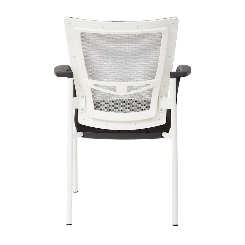 Chaise visiteur en tissu avec dossier en maille