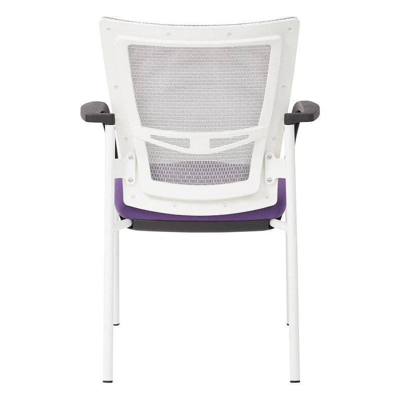 Chaise visiteur en tissu avec dossier en maille