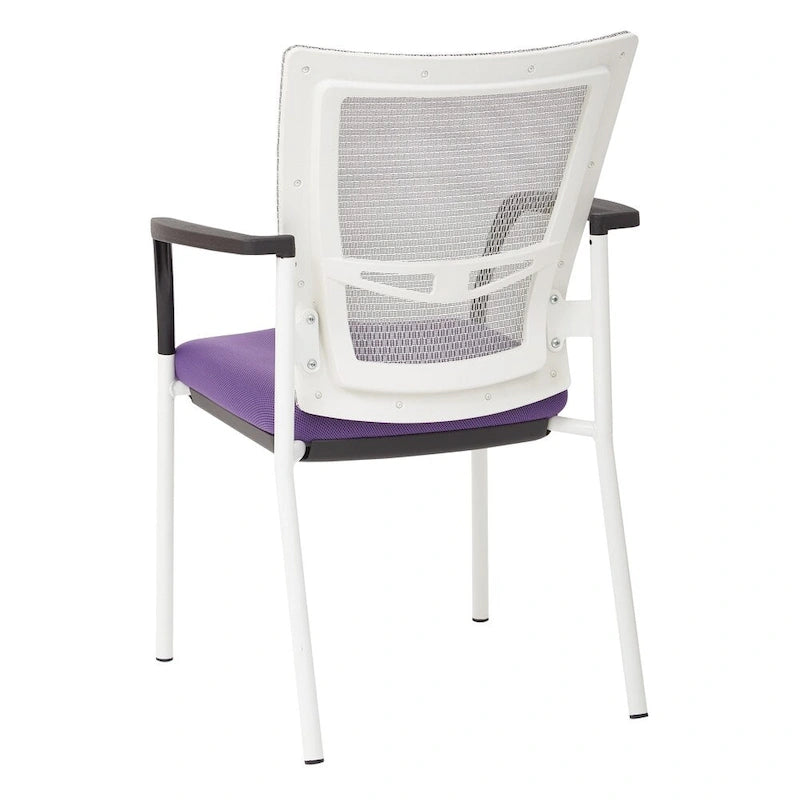 Chaise visiteur en tissu avec dossier en maille