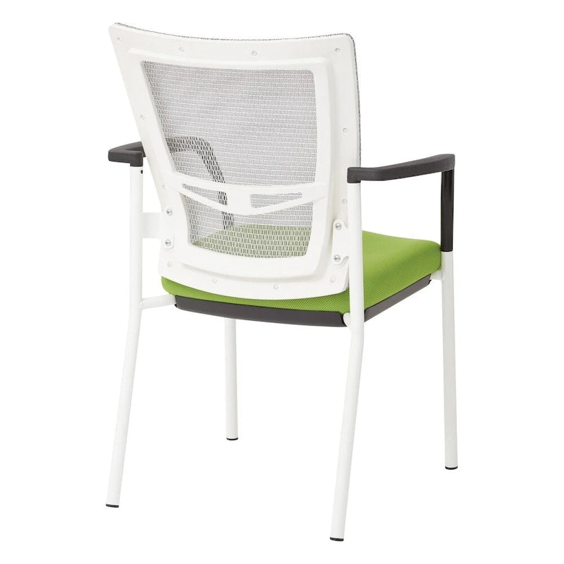 Chaise visiteur en tissu avec dossier en maille