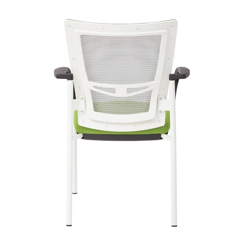 Chaise visiteur en tissu avec dossier en maille