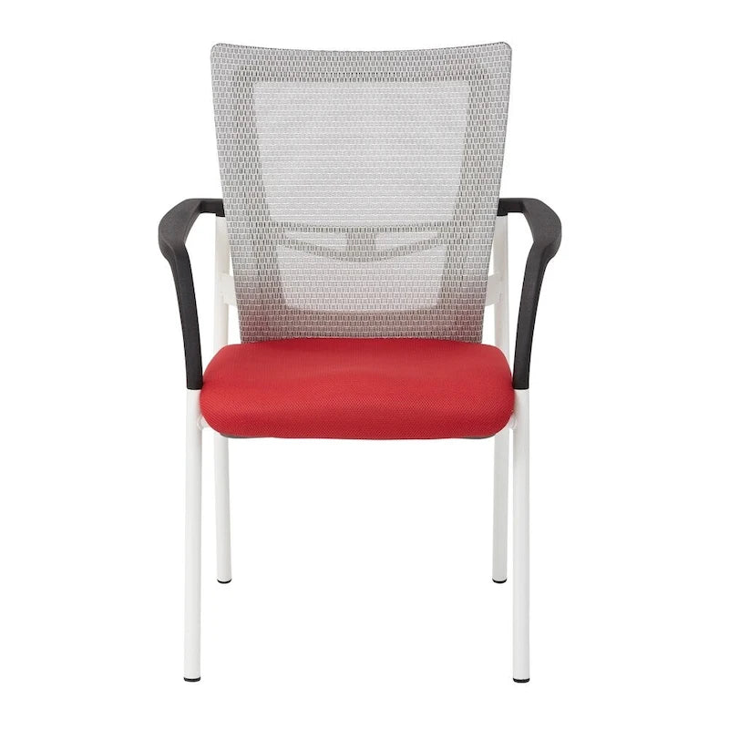 Chaise visiteur en tissu avec dossier en maille