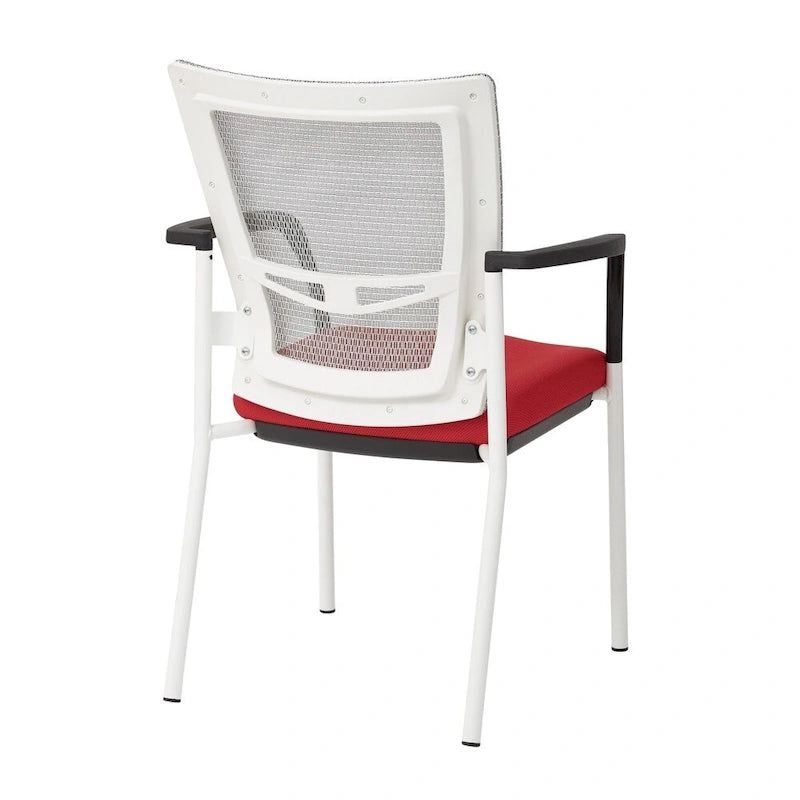 Chaise visiteur en tissu avec dossier en maille