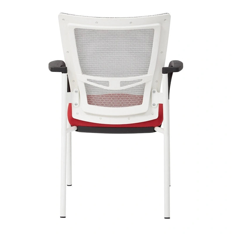 Chaise visiteur en tissu avec dossier en maille