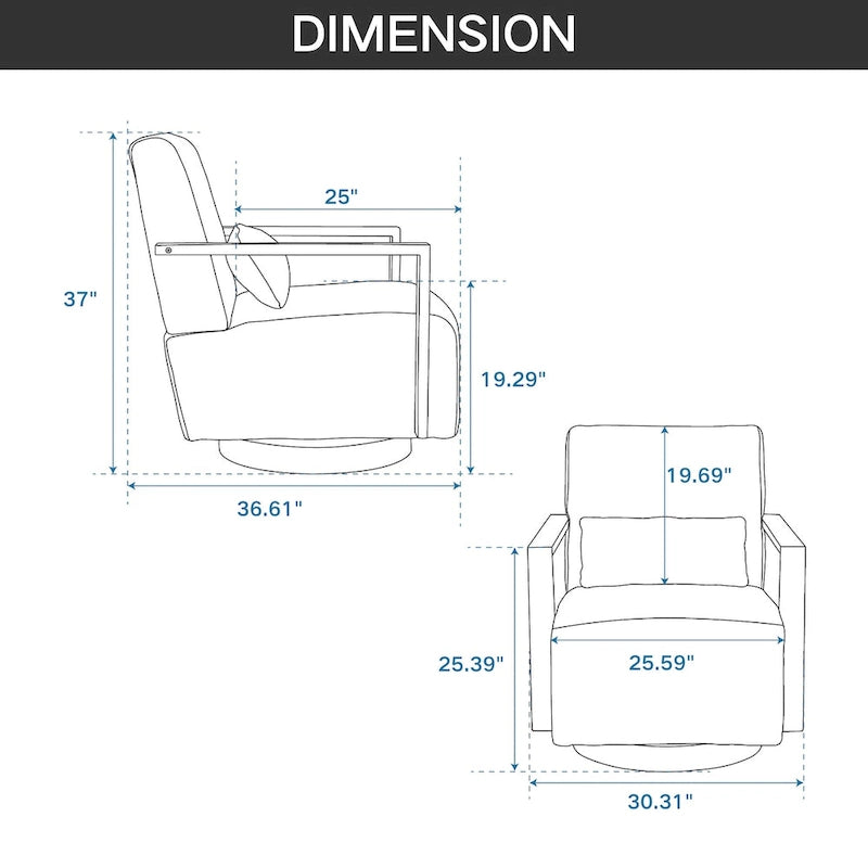 Fauteuil de relaxation pivotant et rembourré