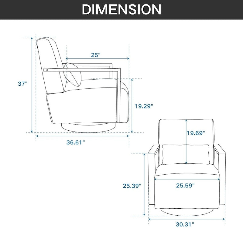 Fauteuil de relaxation pivotant et rembourré