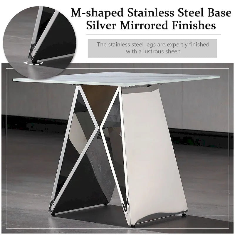 Table d'appoint en verre trempé blanc