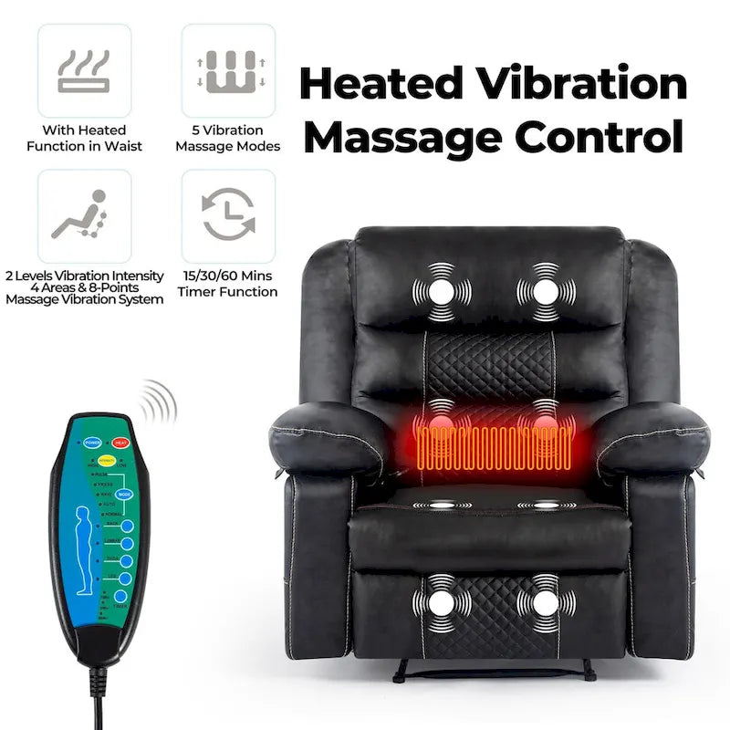 Fauteuil inclinable de massage en cuir respirant