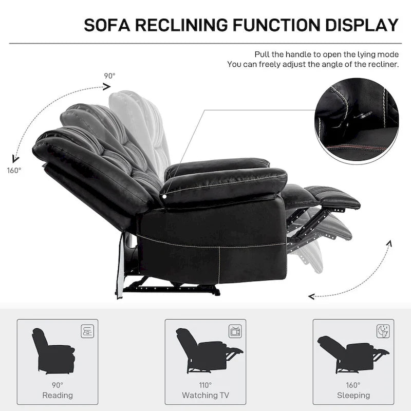 Fauteuil inclinable de massage en cuir respirant