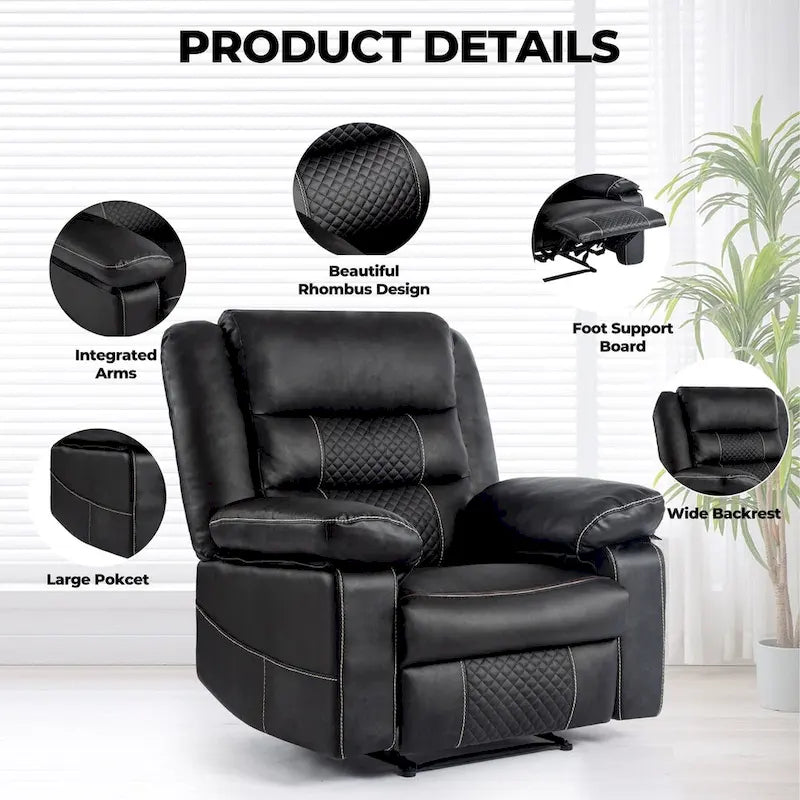 Fauteuil inclinable de massage en cuir respirant