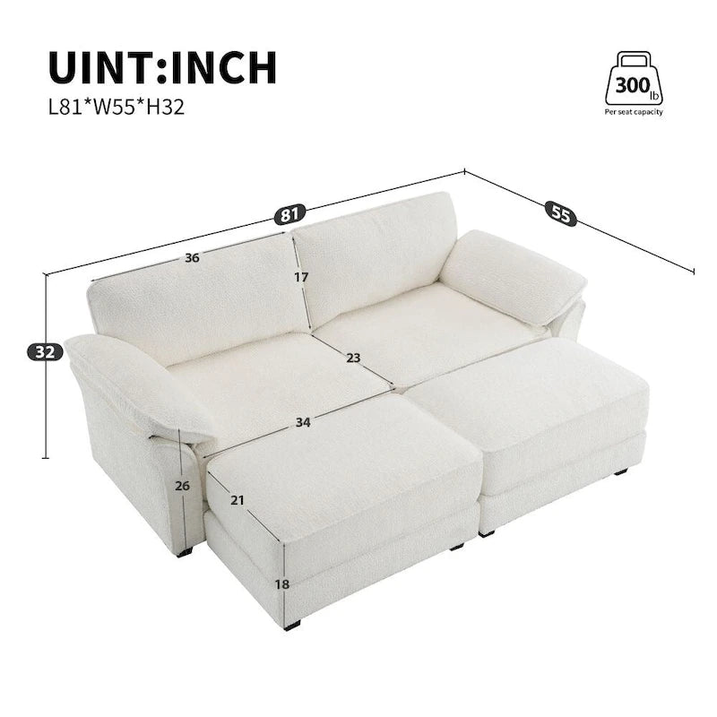 Canapé d'angle modulable et convertible