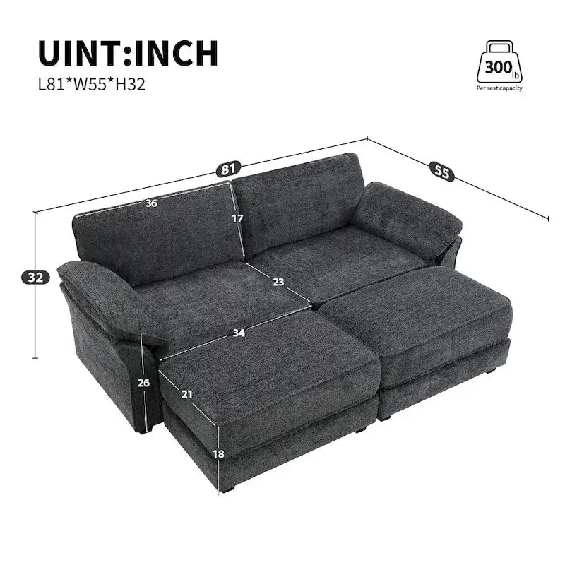 Canapé d'angle modulable et convertible
