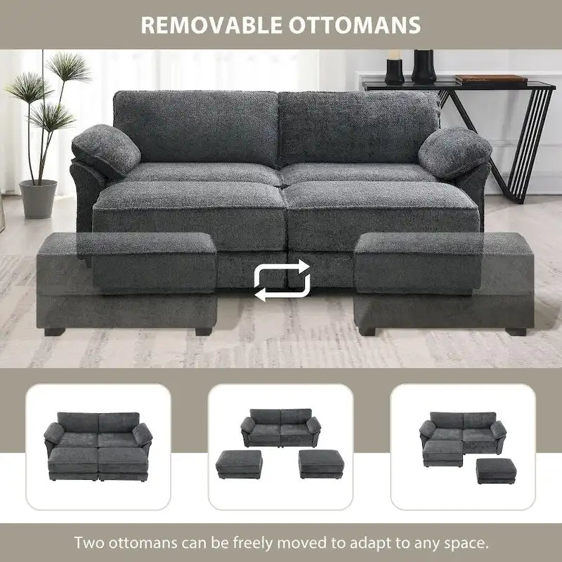 Canapé d'angle modulable et convertible