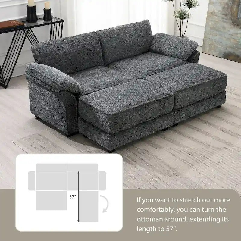 Canapé d'angle modulable et convertible