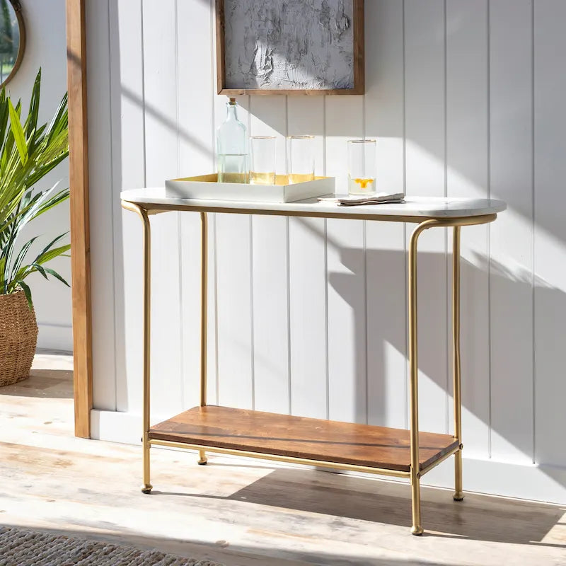 Console moderne Micheale Marble Mixed Media