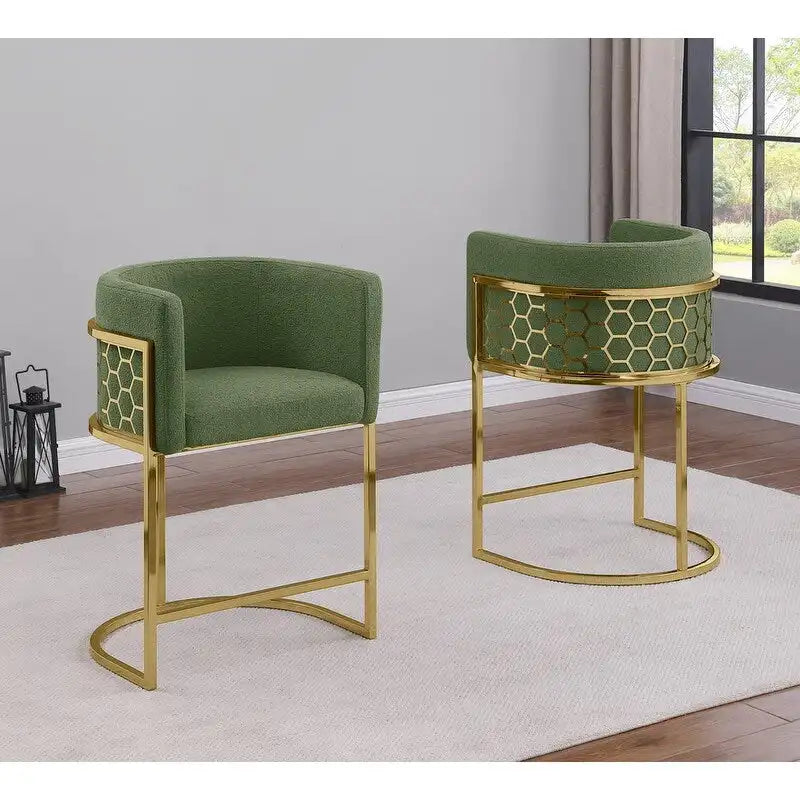 Tabouret de bar rembourré chromé doré